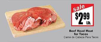 Rancho Markets Beef head meat for tacos offer