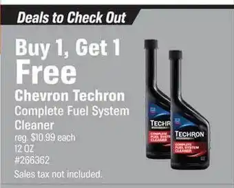 AutoZone Chevron techron complete fuel system cleaner offer