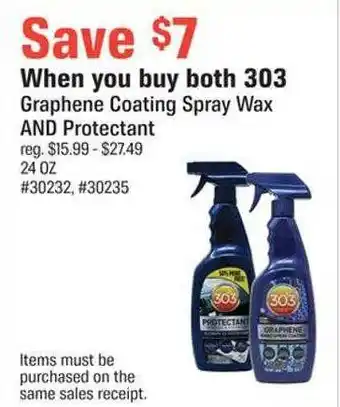 Both 303 graphene coating spray wax and protectant