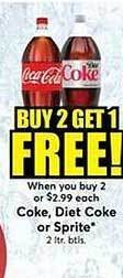 Dillons Coke, diet coke or sprite offer