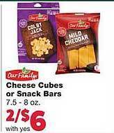 Family Fare Our family cheese cubes or snack bars offer