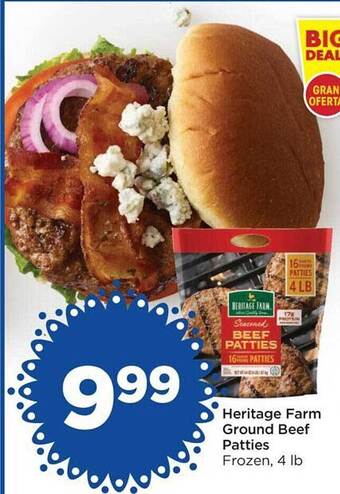 Food 4 Less Heritage farm ground beef patties offer