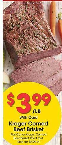 Gerbes Kroger corned beef brisket offer