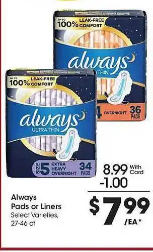 Always pads or liners