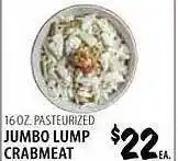 Karns Pasteurized jumbo lump crabmeat offer