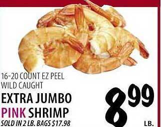 Karns Extra jumbo pink shrimp offer