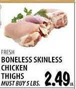 Karns Boneless skinless chicken thighs offer