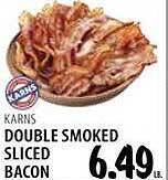 Karns Karns double smoked sliced bacon offer