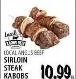 Karns Local angus beef sirloin steak kabobs offer