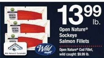 Safeway Open nature sockeye salmon fillets offer