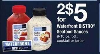 Safeway Waterfront bistro seafood sauces offer