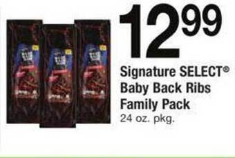 Safeway Signature select baby back ribs family pack offer