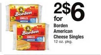 Safeway Borden american cheese singles offer