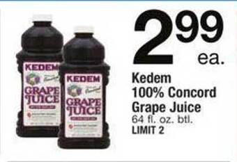 Safeway Kedem 100% concord grape juice offer