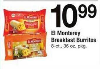Safeway El monterey breakfast burritos offer