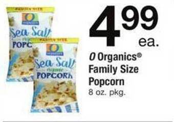 Safeway O organics family size popcorn offer