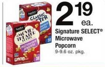 Safeway Signature select microwave popcorn offer