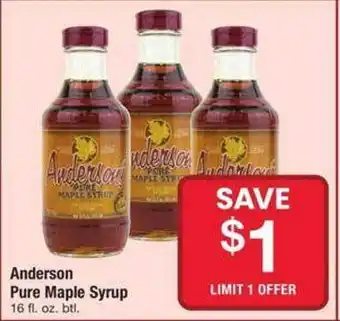 Safeway Anderson pure maple syrup offer