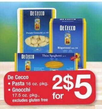 Safeway De cecco pasta or gnocchi offer