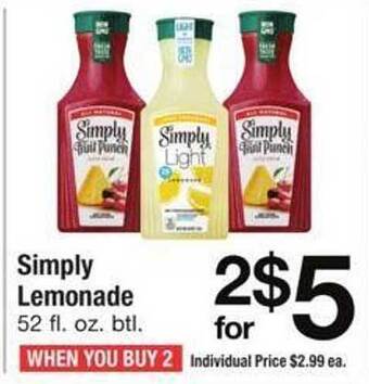 Safeway Simply lemonade offer