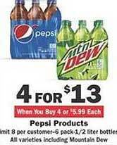 Schnucks Pepsi products offer