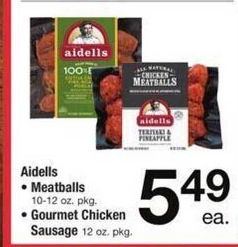 Safeway Aidells meatballs or gourmet chicken sausage offer