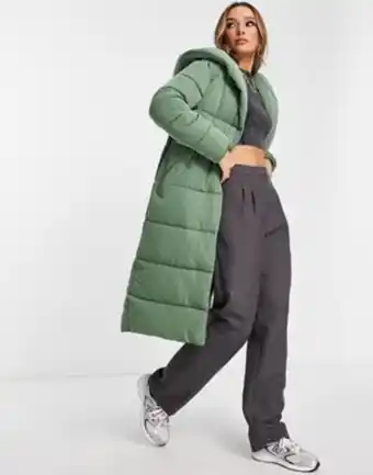 ASOS River island shawl collar padded coat in khaki offer