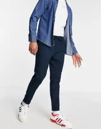 ASOS Jack & jones intelligence linen drawstring pant in navy offer