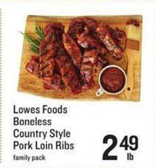Lowes Foods Lowes foods boneless country style pork loin ribs offer