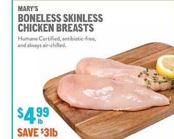 New Seasons Market Mary's boneless skinless chicken breasts offer