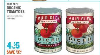 New Seasons Market Muir glen organic tomatoes offer