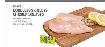 New Seasons Market Mary's boneless skinless chicken breasts offer