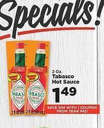 IGA Tabasco hot sauce offer