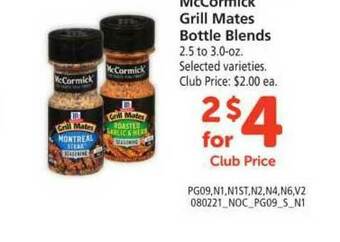 Vons Mccormick Grill Mates Bottle Blends offer