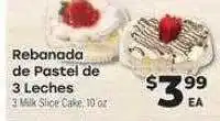 Rebanada de pastel de 3 leches