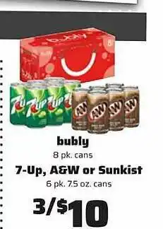 El Rio Grande Bubly, 7up, a&w or sunkist offer