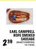 Foodarama Earl campbell rope smoked sausage offer