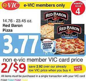 Harris Teeter Red baron pizza offer