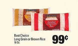 IGA Best choice long grain or brown rice offer