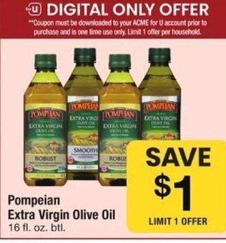 ACME Pompeian Extra Virgin Olive Oil offer