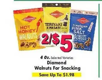 Super One Foods Diamond walnuts for snacking offer