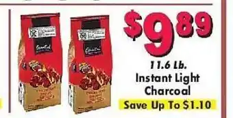 Instant light charcoal