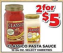 Price Cutter Classico pasta sauce offer