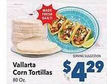 Vallarta Supermarkets Vallarta corn tortillas offer