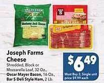 Vallarta Supermarkets Joseph farms cheese offer