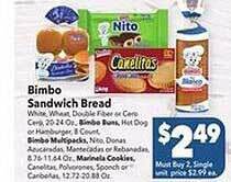 Vallarta Supermarkets Bimbo sandwich bread offer