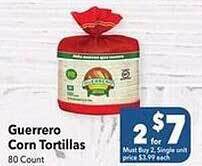 Vallarta Supermarkets Guerrero corn tortillas offer