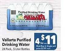 Vallarta Supermarkets Vallarta purified drinking water offer