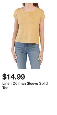 TJ Maxx Linen dolman sleeve solid tee offer