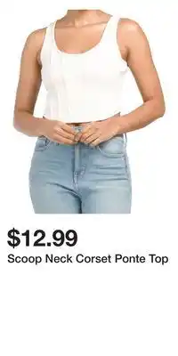 TJ Maxx Scoop neck corset ponte top offer